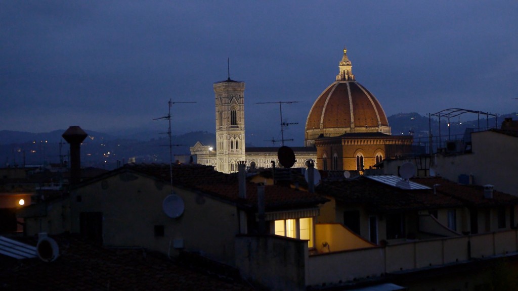 The duomo in the dark early morning in Florence, Italy