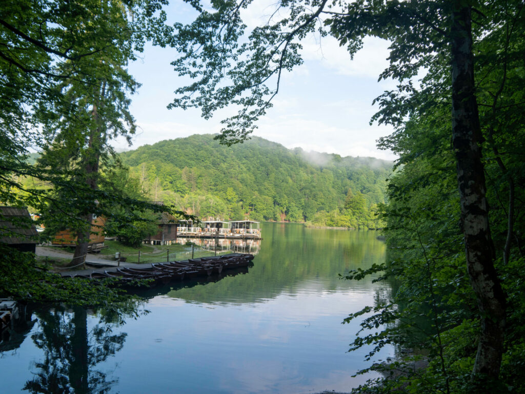 Lake view at Plitvice Lakes National Park in Croatia.