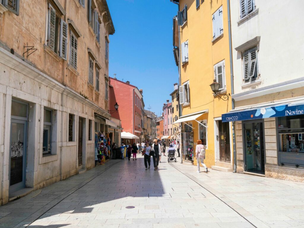 Tiled street in Rovinj Croatia.