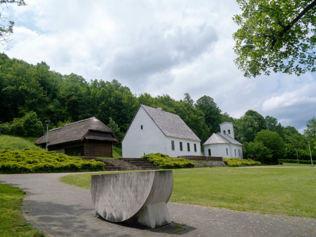 A view of the buildings at Nikola Tesla's birthplace in the village of Smiljan in Croatia.